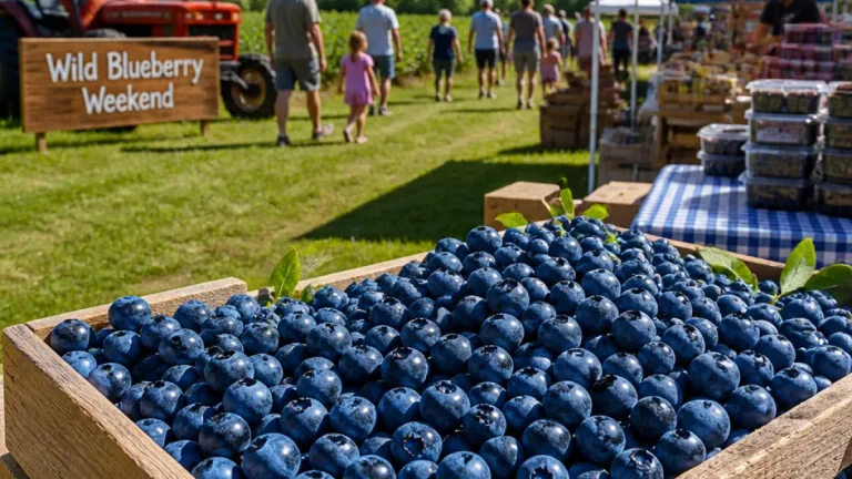 Crowds and ripe berries mark Wild Blueberry Weekend at Dresden farm