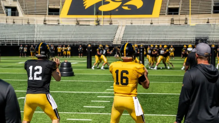 Iowa football’s fall camp opens with quarterback duel and unsettled defensive line