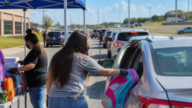 Killeen families get a jump on school: 700 backpacks handed out in drive-thru giveaway