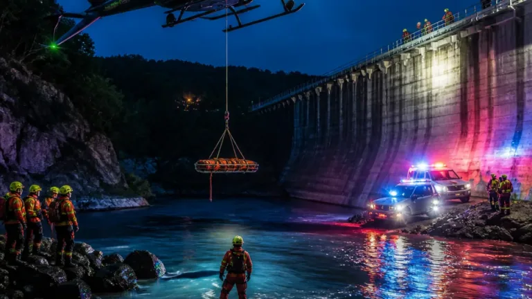 Nighttime helicopter hoist rescues 18-year-old hiker stranded below Laurel River Dam