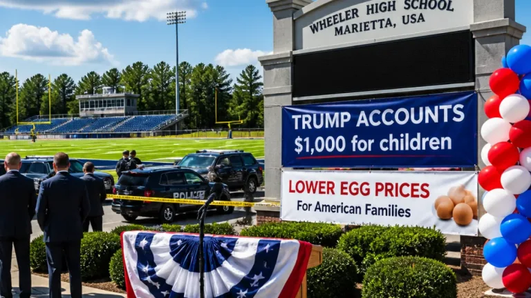Trump visits Marietta high school to push 'Trump Accounts' and tout lower egg prices